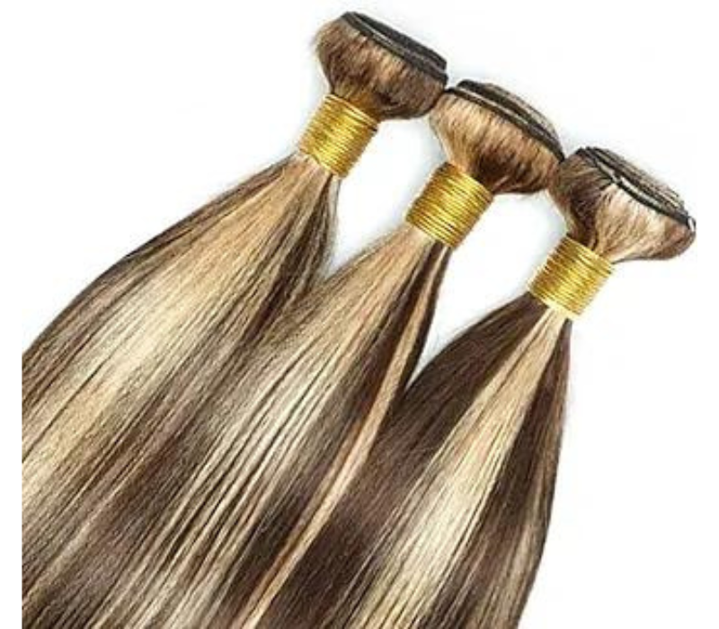 Ombre Human Hair Extension - Medium Brown to platinum Blonde